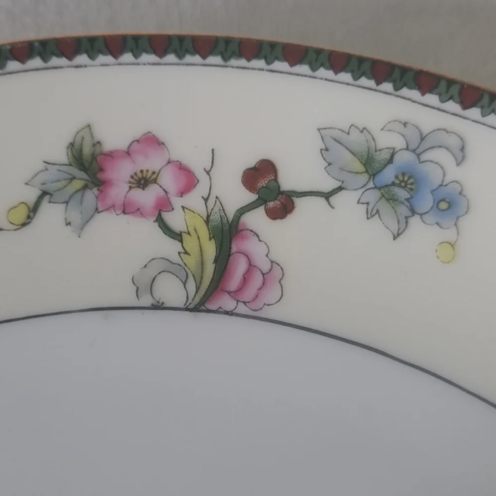 Vintage Noritake Two Handle Serving Round Plate Fortuna Gold Rim Made in Japan